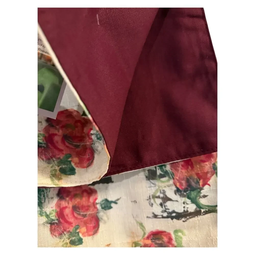 MCM Floral Fusion Table Runner Lined Melissa Lyons Red Rose White 72